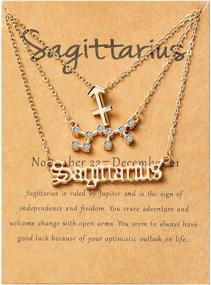 img 4 attached to 🎁 Retro Gold Plated Constellation Zodiac Layer Necklaces: Exquisite Jewelry for Women & Girls | 12 Constellations Pendant Necklace with Horoscope Old English Zodiac Signs - Perfect Birthday Gift