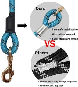 img 1 attached to 🐶 Shorven Reflective Training Dog Leash with Soft Handle - Durable Nylon Strong Dog Rope Lead, 5-20 FT Long