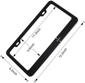 img 3 attached to Stylish Matte Black Aluminum License Plate Frames with Screws - ZELEMO 2Pcs, Fits All Standard 6x12 Inches US License Plates