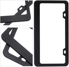 img 1 attached to Stylish Matte Black Aluminum License Plate Frames with Screws - ZELEMO 2Pcs, Fits All Standard 6x12 Inches US License Plates