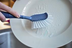 img 1 attached to 🧽 Effortlessly Remove Stubborn Stains with EvriHome Dish Brush - Featuring Built-In Scraper and Color Variety