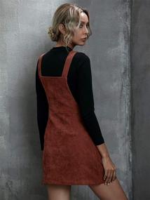 img 3 attached to 👗 Verdusa Women's Corduroy Overall Dress with Zip-Up Pockets - A-Line Pinafore Style