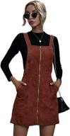 👗 verdusa women's corduroy overall dress with zip-up pockets - a-line pinafore style logo