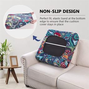 img 2 attached to 🛋️ hyha Printed Sofa Couch Cushion Covers: Elasticized Furniture Protector & Slipcover - Soft Flexibility for Replacement Couch Seat Covers (Large, Paisley)