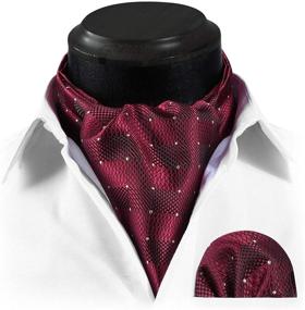 img 3 attached to 👔 Enhance Your Formal Look with the HISDERN Jacquard Cravat Pocket Square