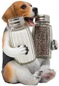 img 2 attached to Beagle Puppy Dog Salt and Pepper Shaker Set with Hound Display Stand - Decorative Kitchen Counter Décor, Table Centerpieces, Spice Rack Decorations - Perfect Gift for Pet Lovers