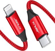 lightning jsaux certified compatible charger red logo