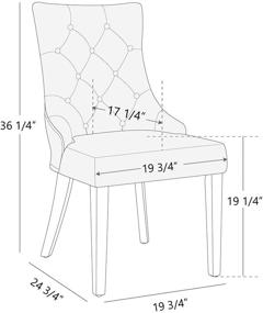 img 3 attached to Стулья для столовой CHITA: Обеденные стулья в среднем веке в кожаной обивке с капитоне в кремовом цвете