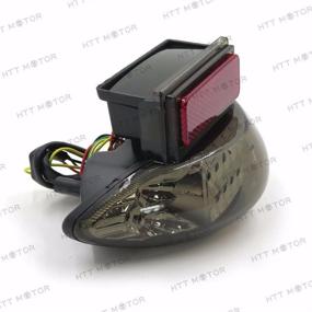 img 2 attached to 🚦 Enhanced Safety and Style: HTTMT Custom Smoke Lens LED Brake Tail Light with Integrated Turn Signals for Suzuki Hayabusa GSXR1300, Katana 600/750, GSX-F 600/700 (1999-2007, 2003-2006)