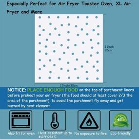 img 3 attached to Set of 100 Nonstick Air Fryer Parchment Paper Liners for Ninja Foodi, XL 🍴 Air Fryers, Dehydrators, Steaming Baskets, and More - 11x12 Inches BYKITCHEN Air Fryer Oven Liners