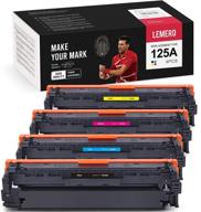 lemero remanufactured toner cartridge set for hp 125a cb540a cb541a cb542a cb543a – compatible with color laserjet cp1215 cp1518ni cp1515n cm1312 cm1312nfi mfp (black, cyan, magenta, yellow, 4-pack) logo