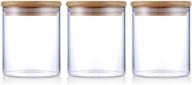 ☕️ zdzdz glass coffee and sugar canister set: airtight glass storage jars with bamboo lids - 3-piece kitchen canisters (500ml/16oz) логотип