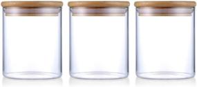 img 4 attached to ☕️ ZDZDZ Glass Coffee and Sugar Canister Set: Airtight Glass Storage Jars with Bamboo Lids - 3-Piece Kitchen Canisters (500ML/16oz)