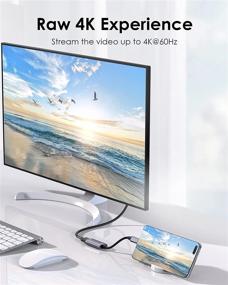 img 3 attached to 🔌 Шнур Lention USB C к HDMI адаптер, 4K/60Гц цифровой AV совместимый с MacBook Pro (порт Thunderbolt 3), новый iPad Pro и Mac Air, Surface Book 2/Go, Chromebook, Samsung S10/S9/S8/Note 9 и многим другим (серый цвет)