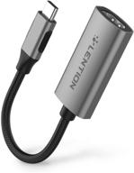 🔌 шнур lention usb c к hdmi адаптер, 4k/60гц цифровой av совместимый с macbook pro (порт thunderbolt 3), новый ipad pro и mac air, surface book 2/go, chromebook, samsung s10/s9/s8/note 9 и многим другим (серый цвет) логотип