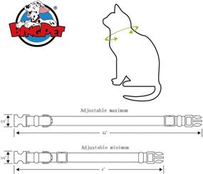 img 1 attached to BINGPET Safety Cat Collar: Breakaway Adjustable Nylon Collars with Reflective Strip, Bell, Bling Paw Charm - For Truly Secure & Stylish Cats