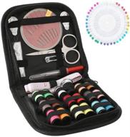 ultimate portable sewing kit: 104 pcs, perfect for beginners, travelers and adults – includes 18 color threads, 24 needles, seam ripper, scissors, thimble and more! logo