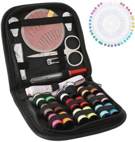 img 4 attached to Ultimate Portable Sewing Kit: 104 Pcs, Perfect for Beginners, Travelers and Adults – Includes 18 Color Threads, 24 Needles, Seam Ripper, Scissors, Thimble and More!