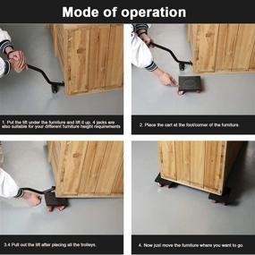 img 2 attached to 🏋️ Efficient Furniture Movers: Equipped with Four Universal Wheel Sliders and Crowbars, Ideal for Moving Heavy Furniture like Sofas, Beds, Refrigerators, Bedside Tables, etc. Maximum Load Capacity up to 400kg / 881lb