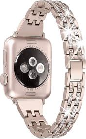 img 4 attached to 💎 Стильные заменяемые ремни Secbolt Bling для Apple Watch - Совместимы с 38мм 40мм 42мм 44мм Женские iWatch SE Серия 6 5 4 3 2 1, Элегантный металлический браслет с бриллиантовыми стразами