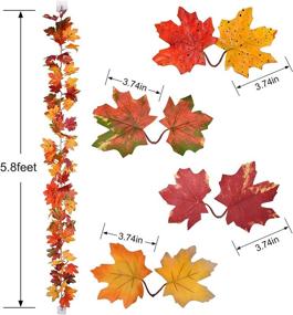 img 3 attached to 🍁 Fall Decor Maple Leaf Garland CaseTank - 2 Pack of 5.8Ft/Piece Autumn Hanging Vine Artificial Foliage Garland Fall Decorations for Home, Wedding, Thanksgiving Party - Mixed Color