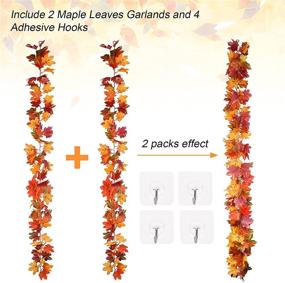 img 1 attached to 🍁 Fall Decor Maple Leaf Garland CaseTank - 2 Pack of 5.8Ft/Piece Autumn Hanging Vine Artificial Foliage Garland Fall Decorations for Home, Wedding, Thanksgiving Party - Mixed Color