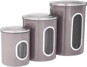 img 3 attached to 🥫 Stainless Steel 3 Piece Food Storage Canisters Set, Malmo - Kitchen Counter Window Containers with Fingerprint Resistant Lids