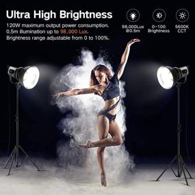 img 3 attached to 💡 Pixel 120W LED Video Lamp - 5600K Daylight Balanced Continuous Output Lighting, Dimmable Illuminance 0.5M 98000Lux, Bowens Mount, Remote Control for YouTube Vlog, Portrait Photography Lighting Studio