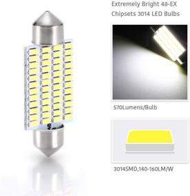 img 2 attached to 💡 Luyed Super Bright LED Bulbs for Dome Light - 4 Pack, 570 Lumens, 3014 48-EX Chipsets, Xenon White (569 578 211-2 212-2)