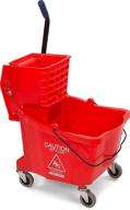 🧹 carlisle 3690405 commercial mop bucket: 35 quart side press wringer, red logo