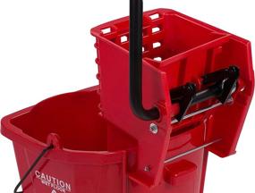 img 2 attached to 🧹 Carlisle 3690405 Commercial Mop Bucket: 35 Quart Side Press Wringer, Red