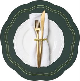 img 4 attached to 🍽️ Easy-Clean Washable Placemats: Perfect for Thanksgiving and Christmas Gatherings!