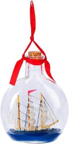 img 2 attached to Multicolor 4-Inch High Beachcombers Boat in a Bottle: Glass Hanging Ornament