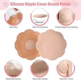 img 1 attached to 👙 Bust Support Combo: Boob Tape & Petal Backless Nipple Covers, Breathable Breast Lift Tape with Silicone Petals – Reusable Adhesive Bra for A-E Cup Large Breast