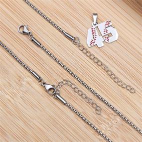img 2 attached to ⚾ Stylish Silver Stainless Steel Baseball Number Necklaces for Sports Fans - Perfect Gifts for Boys, Men, and Baseball Enthusiasts