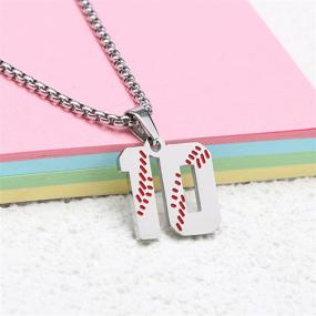 img 3 attached to ⚾ Stylish Silver Stainless Steel Baseball Number Necklaces for Sports Fans - Perfect Gifts for Boys, Men, and Baseball Enthusiasts