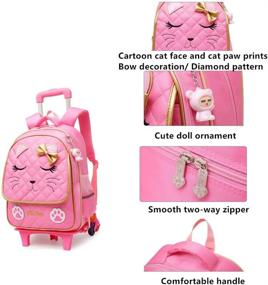 img 1 attached to 🎒 MITOWERMI Bowknot Rolling Backpack Trolley