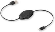 etltusbblk premier series retractable lightning to usb charge and sync cable for iphone, ipod, and ipad - black (3.2ft) logo