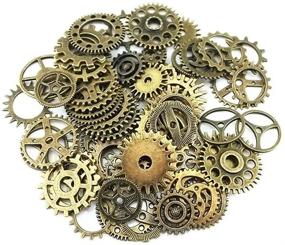 img 3 attached to 🔧 TBWHL 200g Antique Steampunk Gears: Assorted Clock Watch Wheel Gear for Crafting (Bronze) - 150pcs Approx