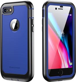 img 3 attached to 📱 iPhone 7/8 Case - ImpactStrong Ultra Protective Case with Clear Screen Protector - Full Body Cover - Navy Blue