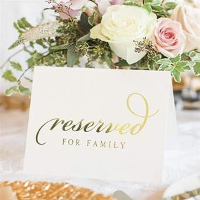 img 3 attached to 🎉 Bliss Collections Reserved Signs - Pack of 10 Real Gold Foil Table Cards for Weddings, Receptions, Parties, and Celebrations - 4x6 Tented Cards that Perfectly Complement Your Centerpiece, Theme, and Decorations - Proudly Made in The USA