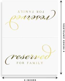 img 2 attached to 🎉 Bliss Collections Reserved Signs - Pack of 10 Real Gold Foil Table Cards for Weddings, Receptions, Parties, and Celebrations - 4x6 Tented Cards that Perfectly Complement Your Centerpiece, Theme, and Decorations - Proudly Made in The USA