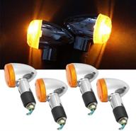 🏍️ universal front rear motorcycle turn signal lights - set of 4 for honda, harley, kawasaki, suzuki, yamaha, street standard custom bike, cruiser, bobber, chopper - oxmart logo