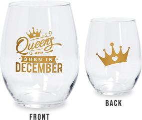 img 3 attached to 🍌 BAD BANANAS December Birthday Gifts: Queens Are Born In December Stemless Wine Glass - Perfect Zodiac Sign Gifts for Women, Sagittarius or Capricorn - Ideal for Her, Mom, Wife!