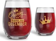 🍌 bad bananas december birthday gifts: queens are born in december stemless wine glass - perfect zodiac sign gifts for women, sagittarius or capricorn - ideal for her, mom, wife! логотип