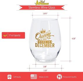 img 1 attached to 🍌 BAD BANANAS December Birthday Gifts: Queens Are Born In December Stemless Wine Glass - Perfect Zodiac Sign Gifts for Women, Sagittarius or Capricorn - Ideal for Her, Mom, Wife!