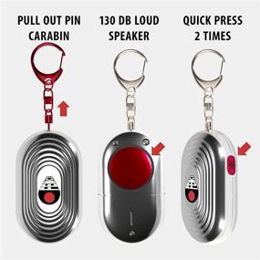 img 3 attached to 🔑 Women's Alarm Keychain - Siren Song Self Security Device with 2 LED Lights for Enhanced Personal Protection