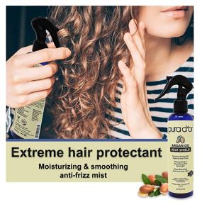 img 2 attached to 🔥 PURA D'OR Argan Oil Heat Shield Protectant Spray (8oz / 237mL) with Organic Argan Oil: Shield Hair up to 450º F from Flat Iron & Hot Blow Dry. Leave-In Conditioner: Nourish & Enhance Dry, Damaged Hair