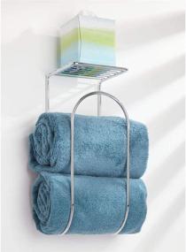 img 3 attached to 🧺 mDesign Modern Metal Wire Wall Mount Towel Rack Holder: Stylish Storage Solution for Bathroom Towels and Washcloths