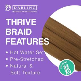 img 1 attached to 🔸 Darling Thrive Braid Pre-stretched Braiding Hair Extensions (4 Packs) - 100% Kanekalon Hair, 3X per Pack, 52 Inch, #27